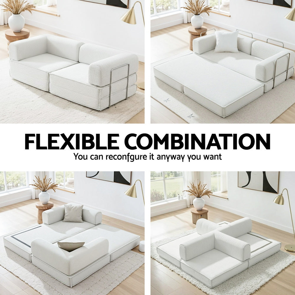 Sofas & Sofa Beds: Artiss Convertible Folding Sofa Bed Beign