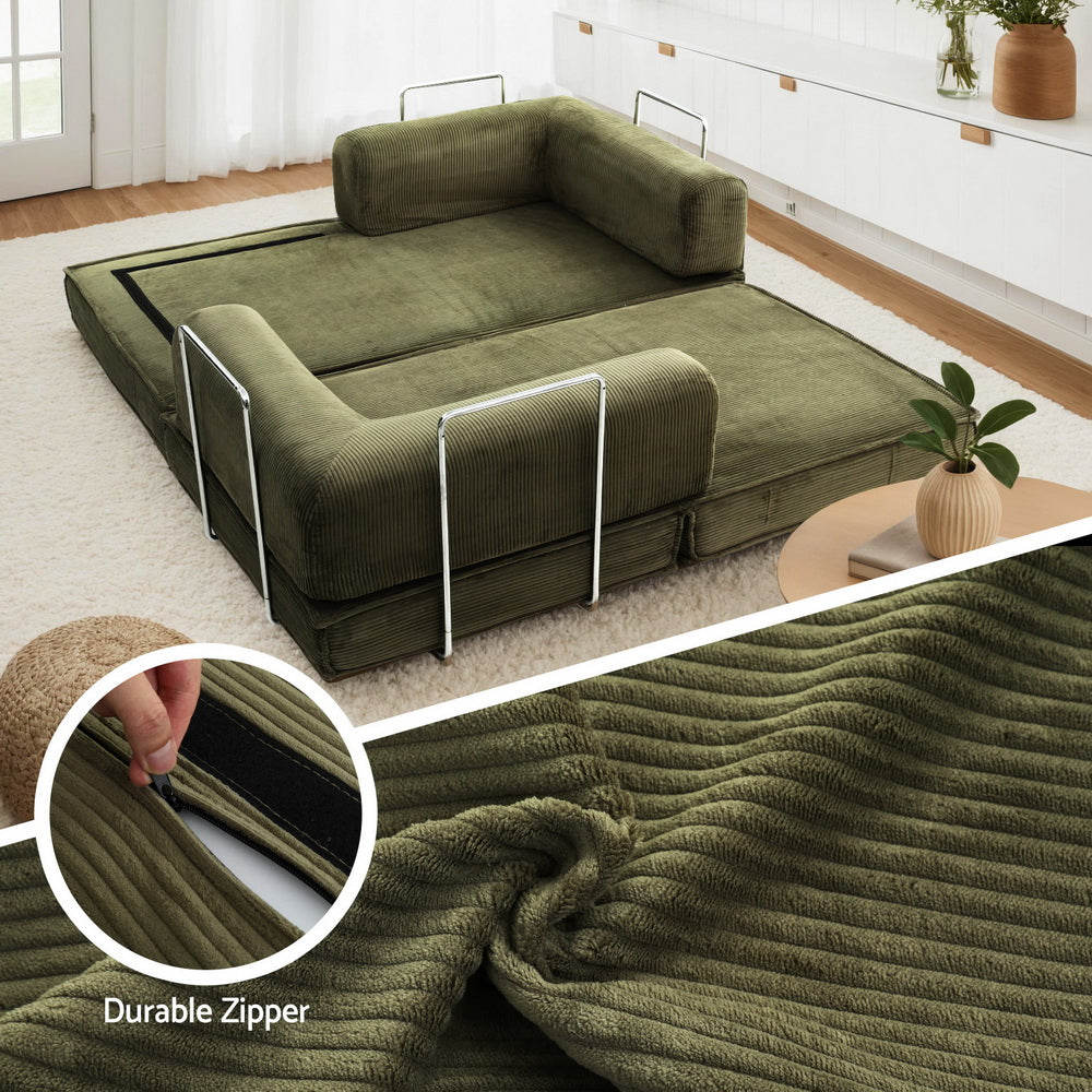 Sofas & Sofa Beds: Artiss Convertible Folding Sofa Bed Green