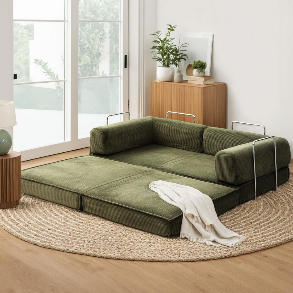 Sofas & Sofa Beds: Artiss Convertible Folding Sofa Bed Green