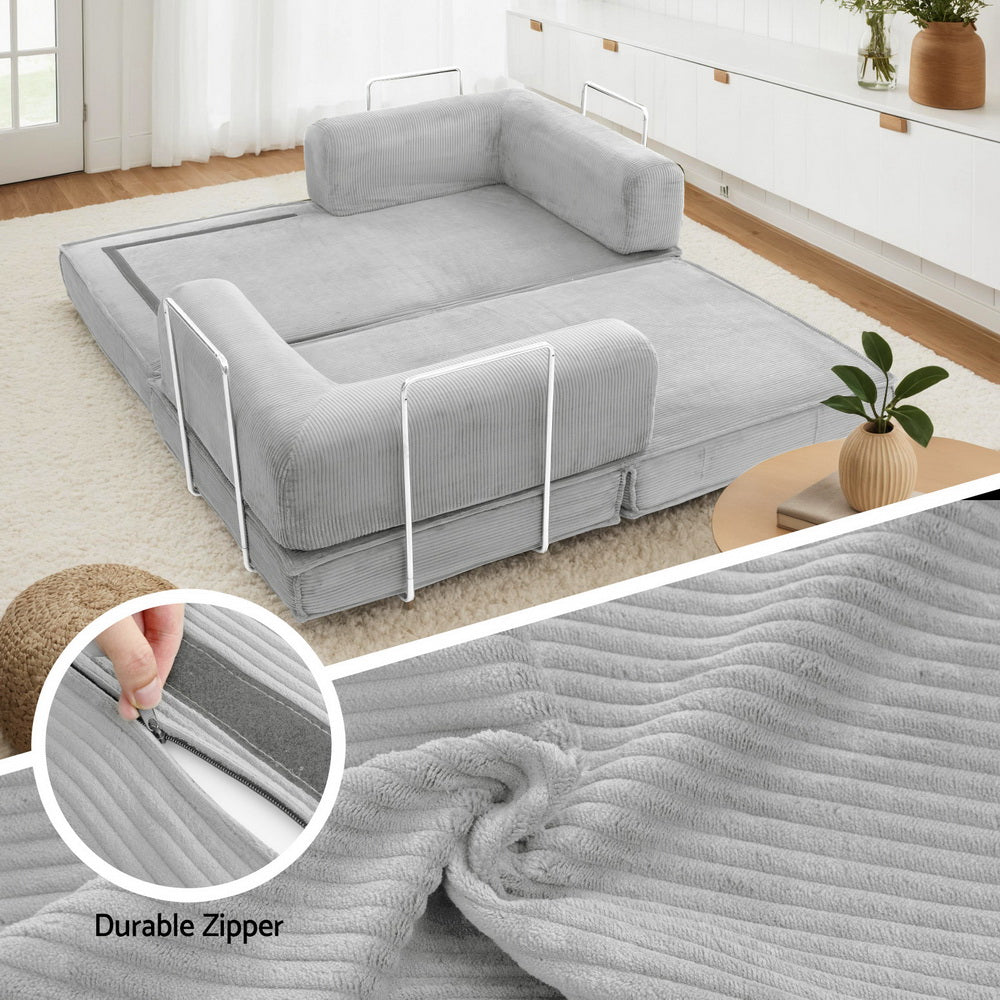 Sofas & Sofa Beds: Artiss Convertible Folding Sofa Bed Grey