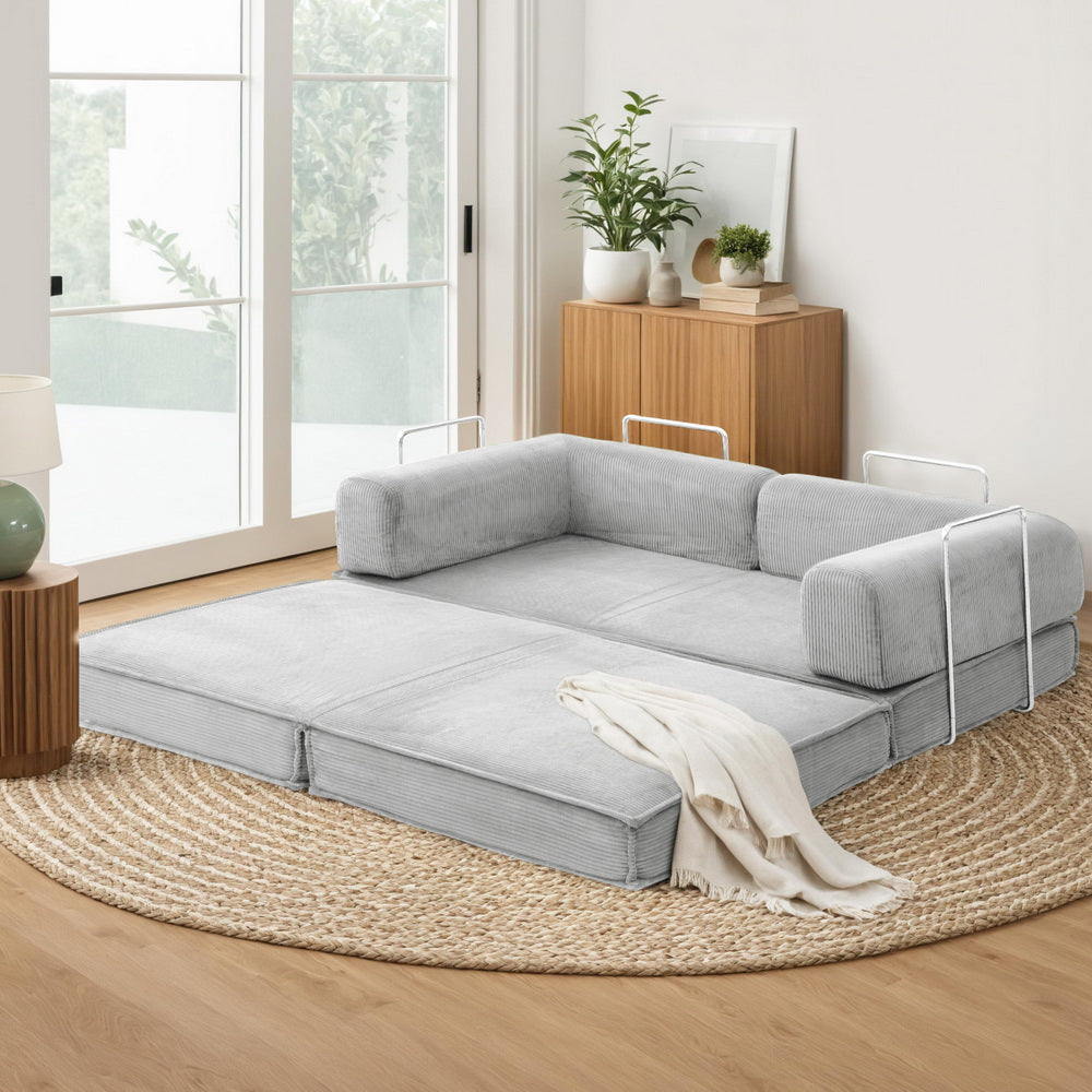 Sofas & Sofa Beds: Artiss Convertible Folding Sofa Bed Grey