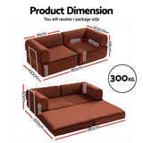 Sofas & Sofa Beds: Artiss Convertible Folding Sofa Bed Orange