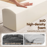Sofas & Sofa Beds: Artiss Convertible Folding Sofa Bed 30D High-Density Foam Boneless Couch with Corduroy Sleeper Couch Lounger for Living Room Beign