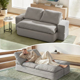 Sofas & Sofa Beds: Artiss Convertible Folding Sofa Bed 30D High-Density Foam Boneless Couch with Corduroy Sleeper Couch Lounger for Living Room Grey