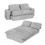 Sofas & Sofa Beds: Artiss Convertible Folding Sofa Bed 30D High-Density Foam Boneless Couch with Corduroy Sleeper Couch Lounger for Living Room Grey