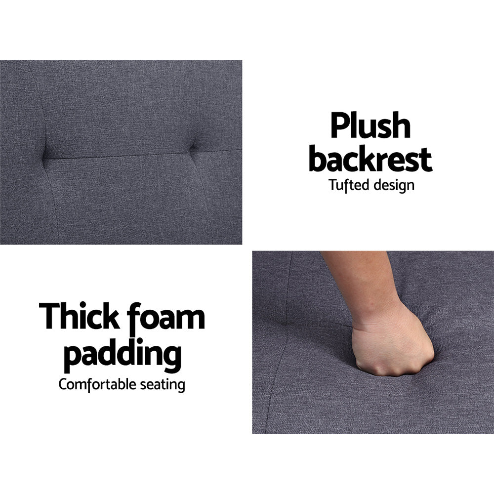 Sofas & Sofa Beds: Artiss Sofa Bed 175CM Dark Grey Fabric