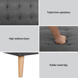 Sofas & Sofa Beds: Artiss 2x Sofa Bed Couch Single Seater Fabric Grey