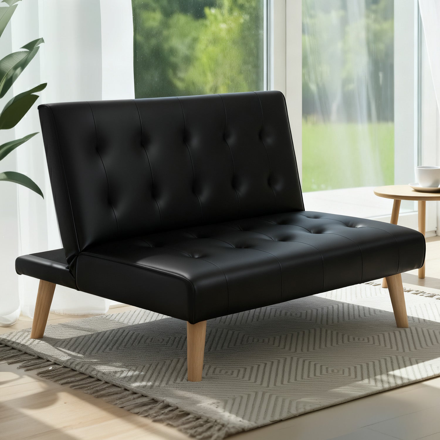 Sofas & Sofa Beds: Artiss Sofa Bed Couch 1 Seater Lounge Fabric Black