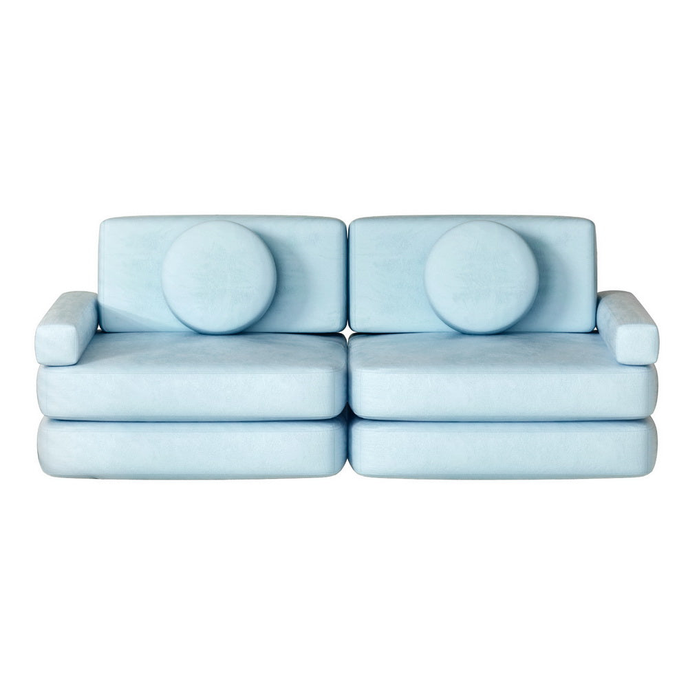 Sofas & Sofa Beds: Artiss Sofa Bed 2 Seater Couch Kid Play DIY Modular Lounge Chaise Suite Velvet