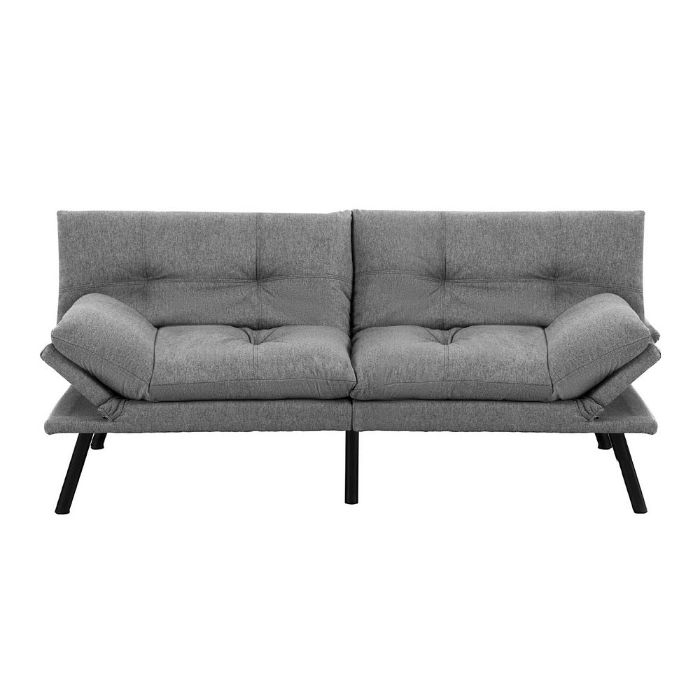 Sofas & Sofa Beds: Artiss Sofa Bed Convertible 3 Seater Couch Recliner Lounge Chair Fabric Grey