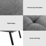 Artiss Sofa Bed Convertible 3 Seater Couch Recliner Lounge Chair Fabric Grey