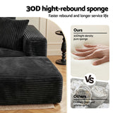 Artiss Modular Sofa Bed with Ottoman Sectional Boneless Couches for Living Room Corduroy Compressed Sofa Black