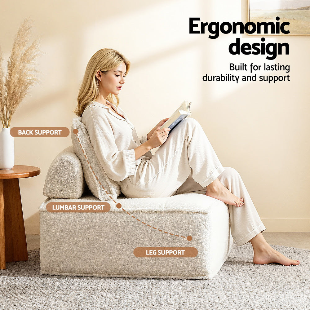 Sofas & Sofa Beds: Artiss Floor Sofa Lounge Chair with Pillow