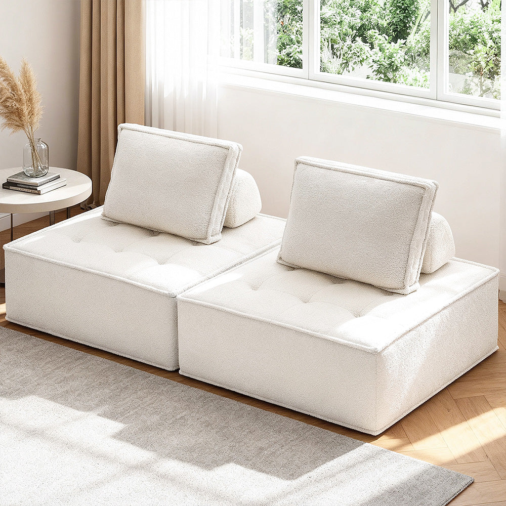 Sofas & Sofa Beds: Artiss 2 Floor Sofa Lounge Chair with Pillow