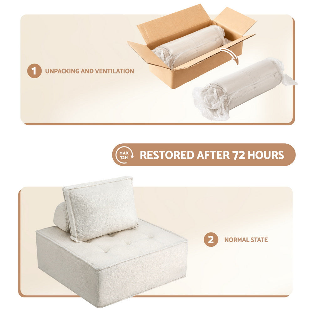 Sofas & Sofa Beds: Artiss Floor Sofa Lounge Chair 4 Seater with Pillow