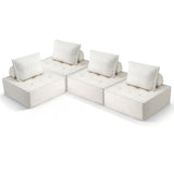 Sofas & Sofa Beds: Artiss Floor Sofa Lounge Chair 4 Seater with Pillow