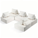 Sofas & Sofa Beds: Artiss Floor Sofa Lounge Chair 5 Seater with Pillow