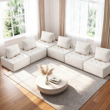 Sofas & Sofa Beds: Artiss Floor Sofa Lounge Chair 6 Seater with Pillow