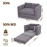 Artiss 2 Seater Corduroy Convertible Sofa Bed Pull Out Boneless Couch Grey