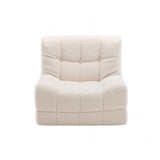 Artiss Single Small Boneless Couches for Living Room White Fabric