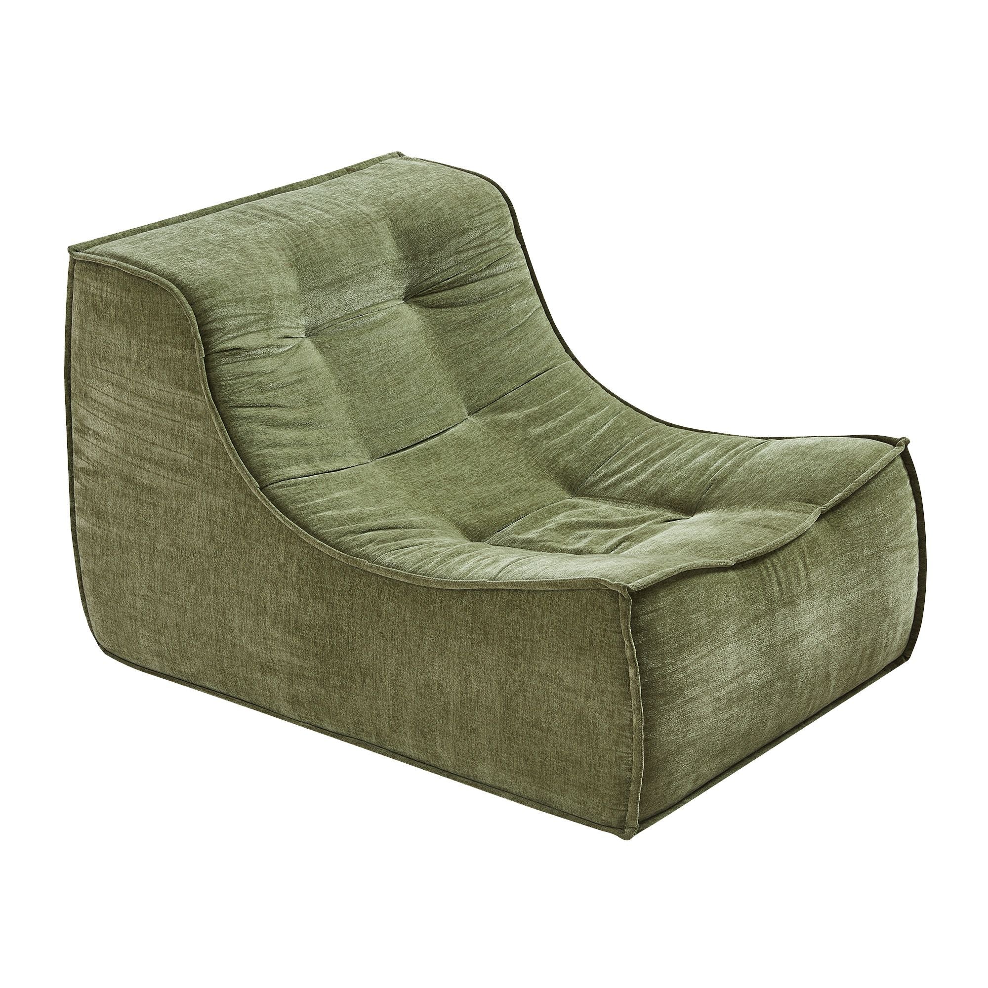 Artiss Floor Sofa Armless Chenille No Assembly Removable Cover Green