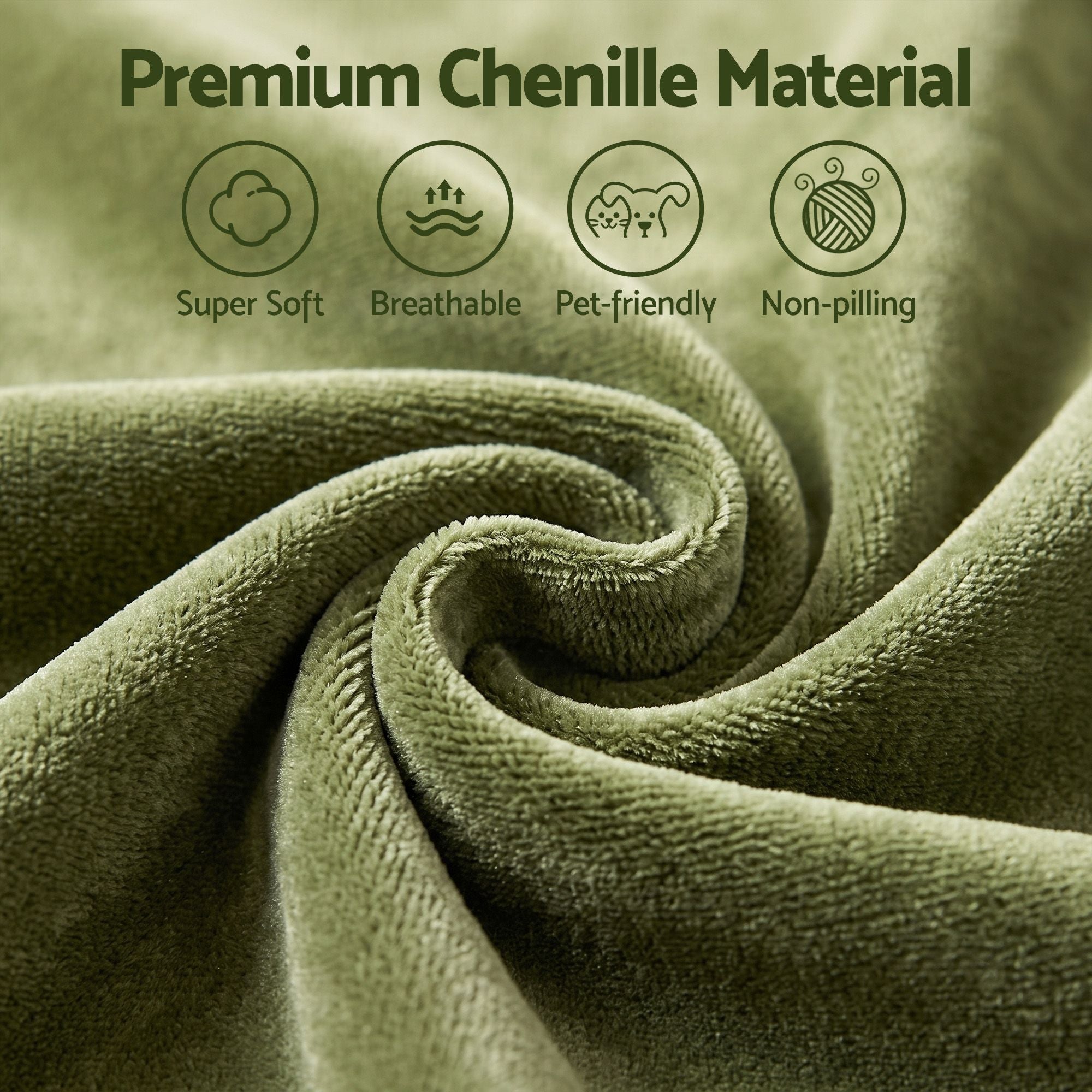 Artiss Floor Sofa Armless Chenille No Assembly Removable Cover Green