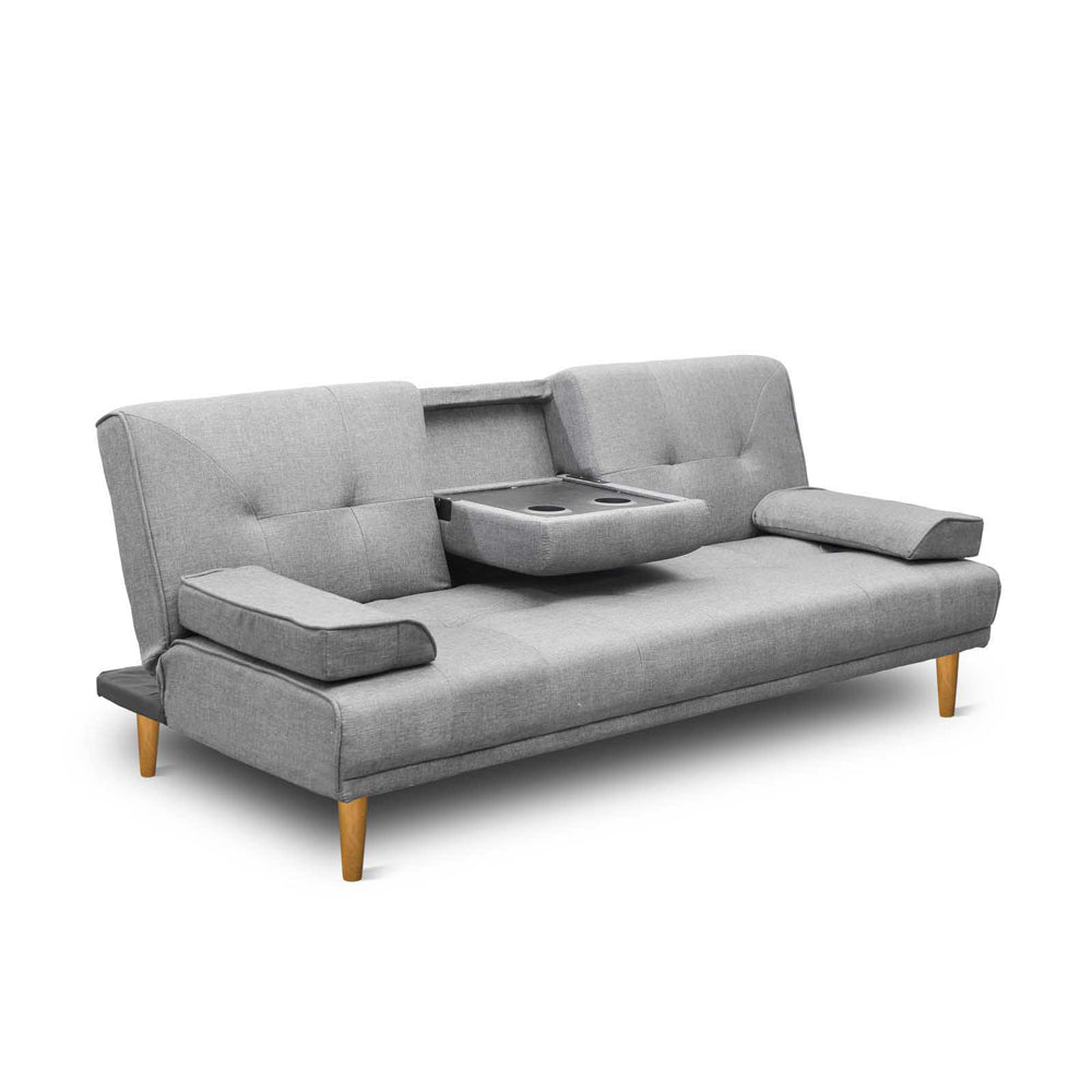 Sofas & Sofa Beds: Artiss Sofa Bed 188CM Grey Faux Linen