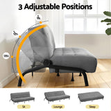 Artiss Sofa Bed, 1.9m 3-Seater Soft Innerspring Adjustable Couch Futon Chair for Apartment Dorm Living Room Office Study Bedroom, Grey
