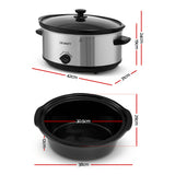 Rice Cookers & Steamers: Devanti 6.5L Slow Cooker Electric Multi Cooker with 3 Heat Settings and Keep Warm Function