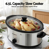Rice Cookers & Steamers: Devanti 6.5L Slow Cooker Electric Multi Cooker with 3 Heat Settings and Keep Warm Function