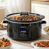 Rice Cookers & Steamers: Devanti 8L Slow Cooker Electric Multi Cooker with 3 Heat Settings and Keep Warm Function