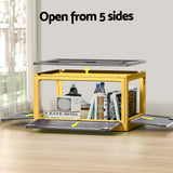 Storage Boxes: Artiss Storage Box Container Foldable Stackable 5 Sides Open Transparent 115L