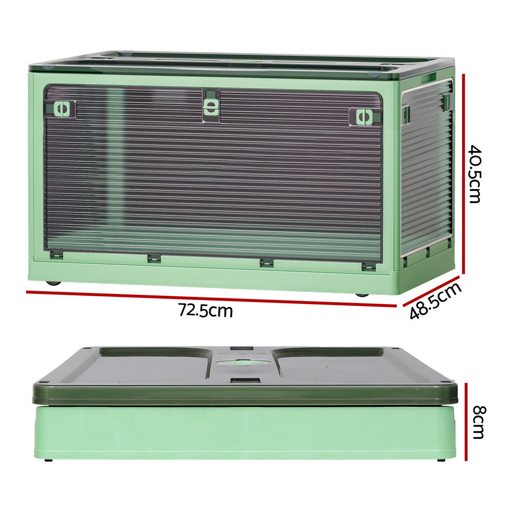 Storage Boxes: Artiss Storage Box Container Foldable Stackable 5 Sides Open Transparent 140L