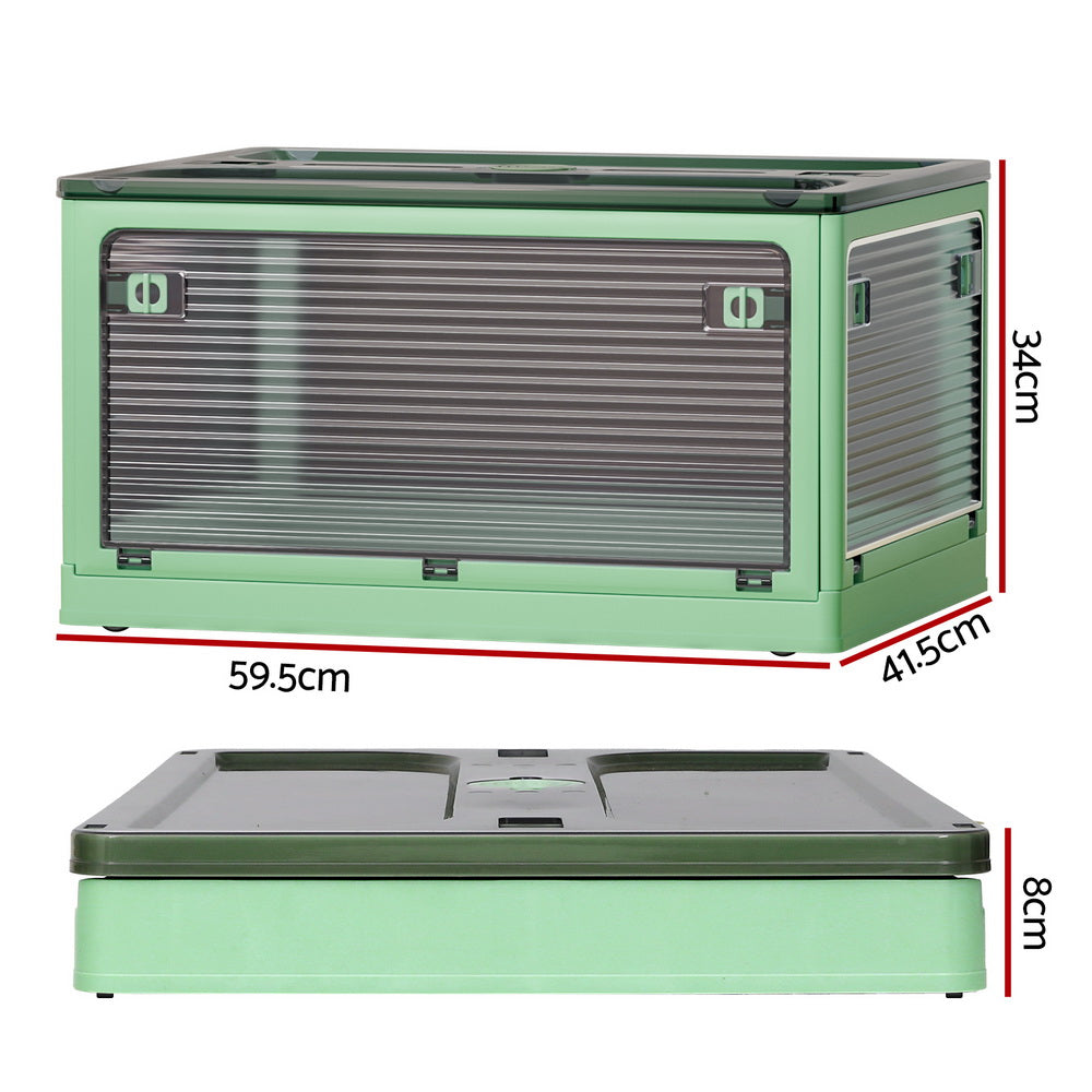 Storage Boxes: Artiss Storage Box Container Foldable Stackable 5 Sides Open Transparent 82L