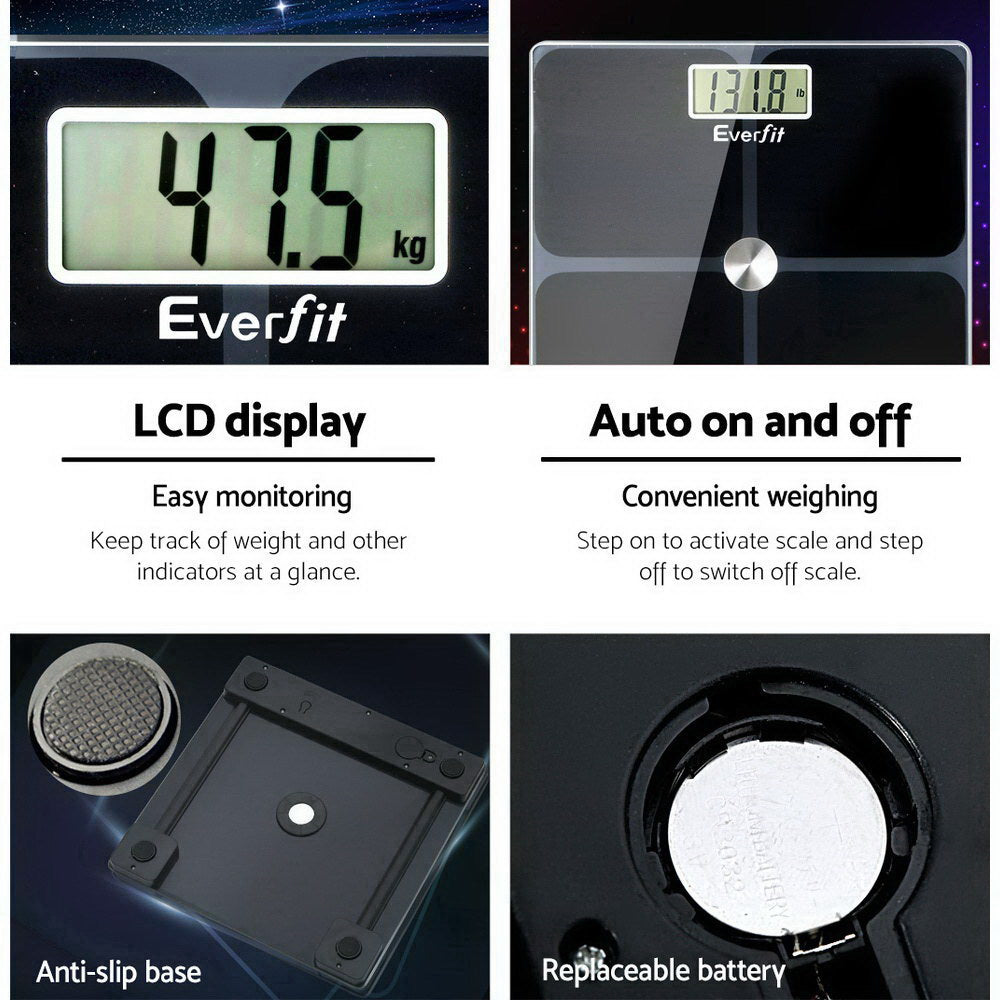 Bathroom Scales: Everfit Electronic Digital Bathroom Scale Weighing Tracker Gym 180KG