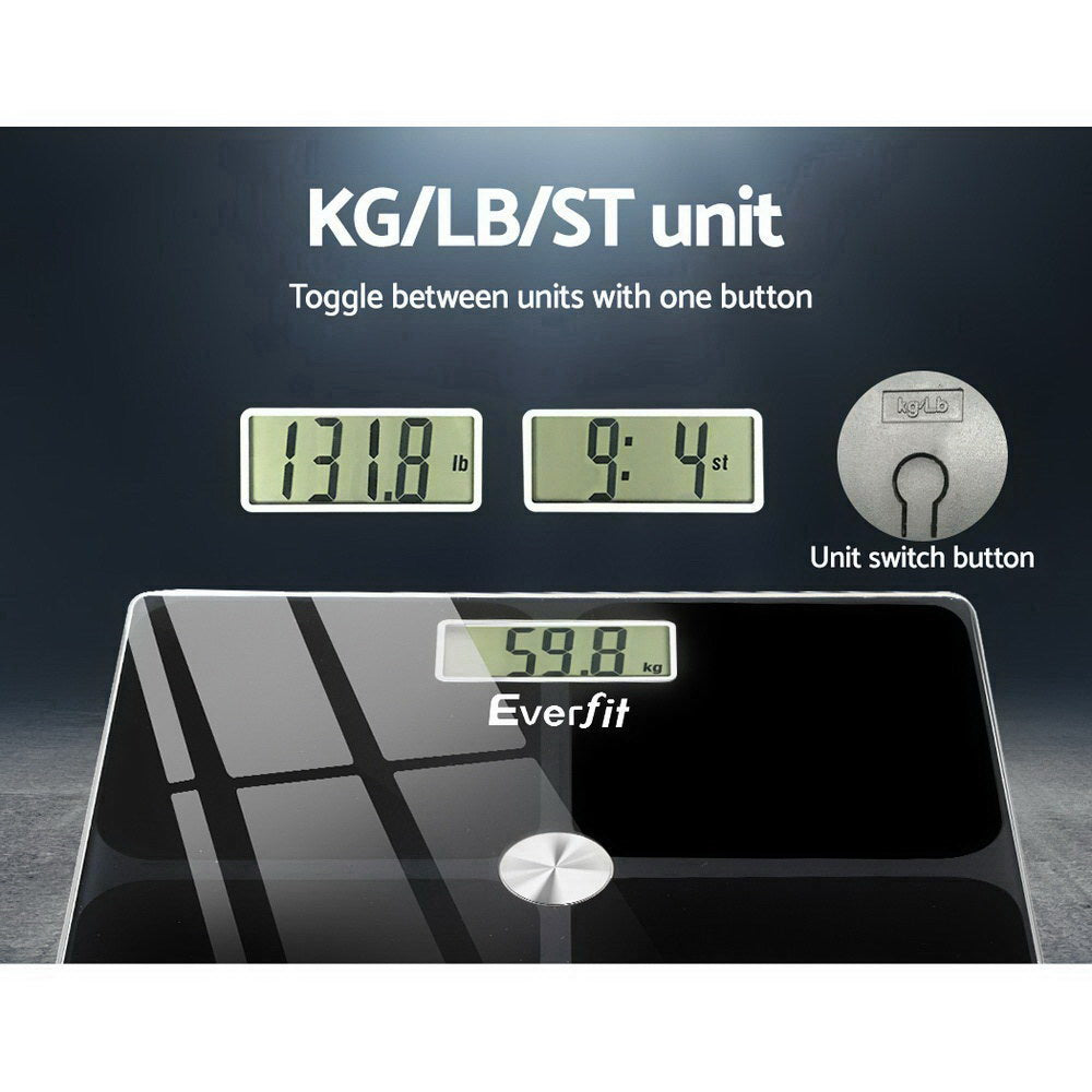 Bathroom Scales: Everfit Electronic Digital Bathroom Scale Weighing Tracker Gym 180KG