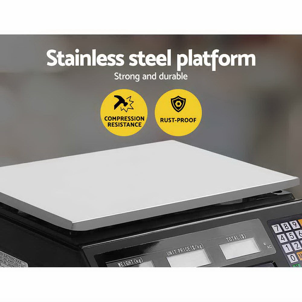 Kitchen Scales: Emajin Scales Digital Kitchen 40KG Weighing Scales Platform Scales Black LCD
