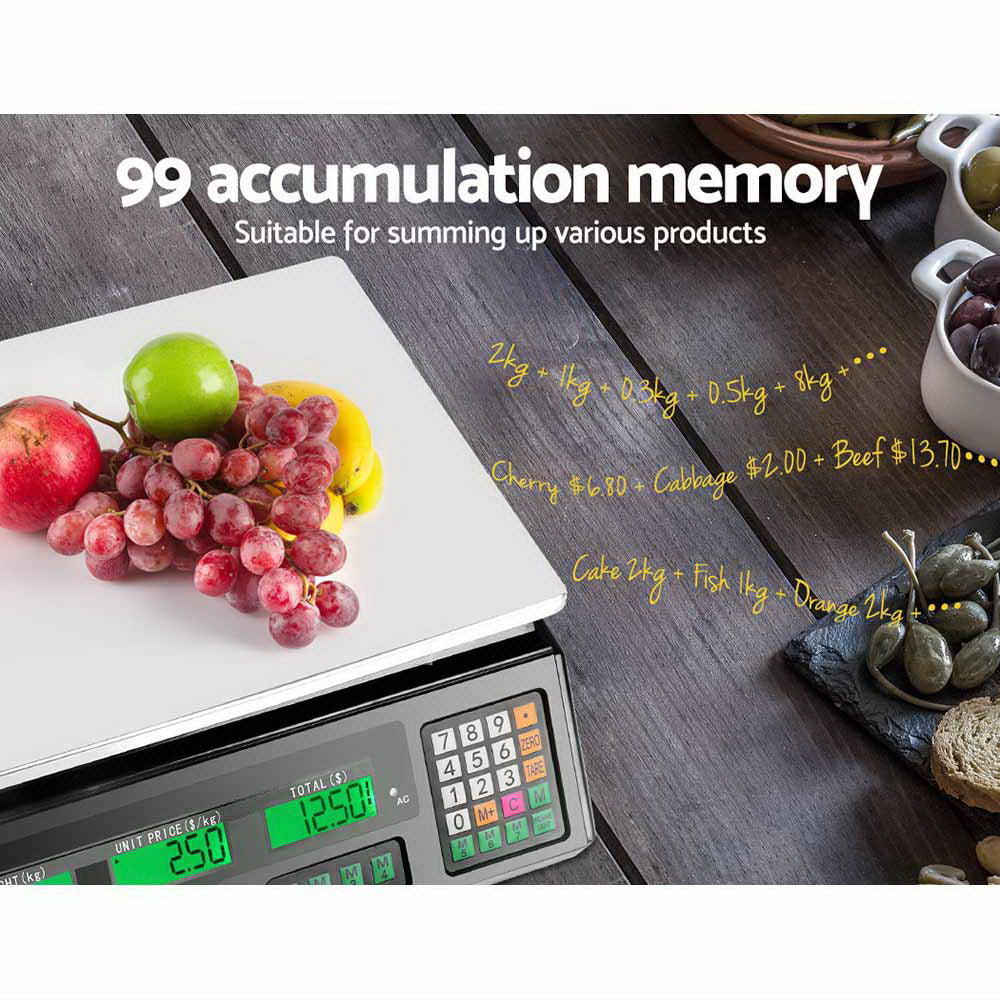 Kitchen Scales: Emajin Scales Digital Kitchen 40KG Weighing Scales Platform Scales Black LCD