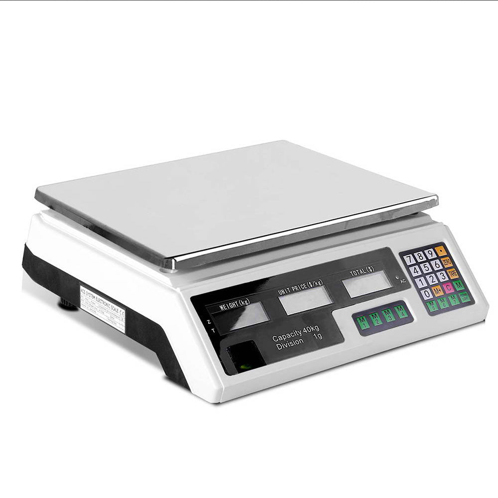 Kitchen Scales: Emajin Scales Digital Kitchen 40KG Weighing Scales Platform Scales White LCD