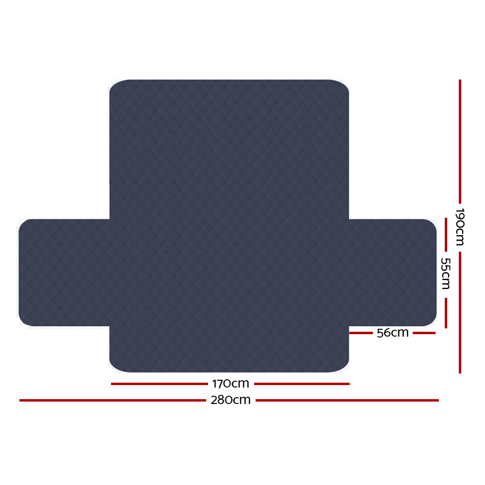 Sofa Accessories: Artiss Sofa Cover Couch Covers 3 Seater Quilted Dark Grey