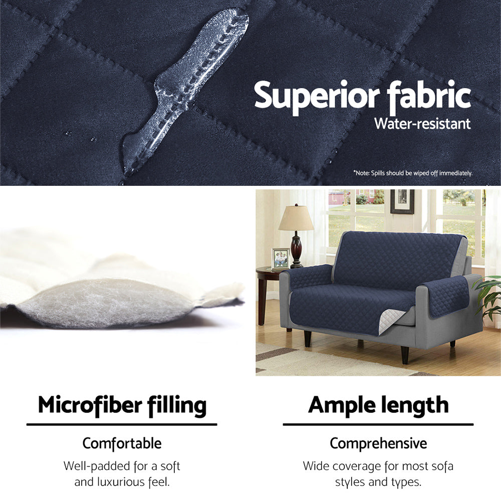 Sofa Accessories: Artiss Sofa Cover Couch Covers 3 Seater Quilted Dark Grey