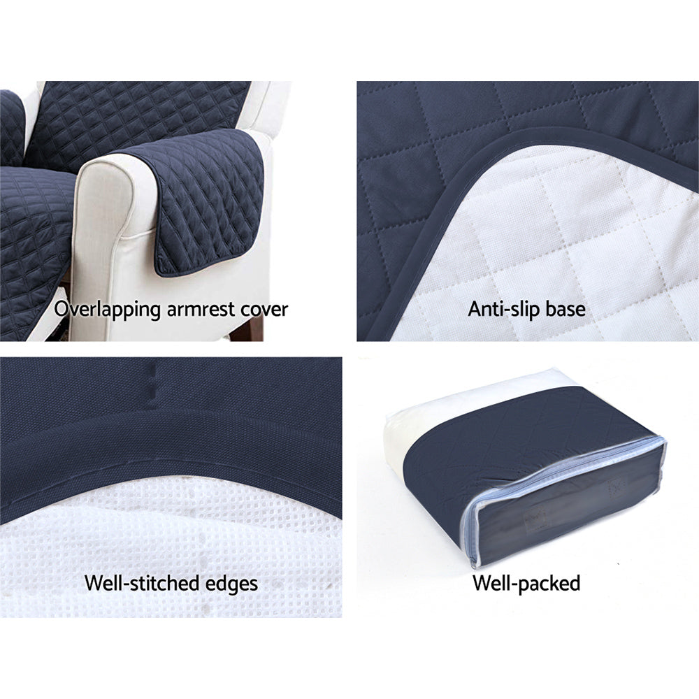 Sofa Accessories: Artiss Sofa Cover Couch Covers 3 Seater Quilted Dark Grey
