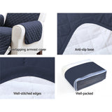 98765-Artiss Sofa Cover Couch Covers 3 Seater Quilted Dark Grey