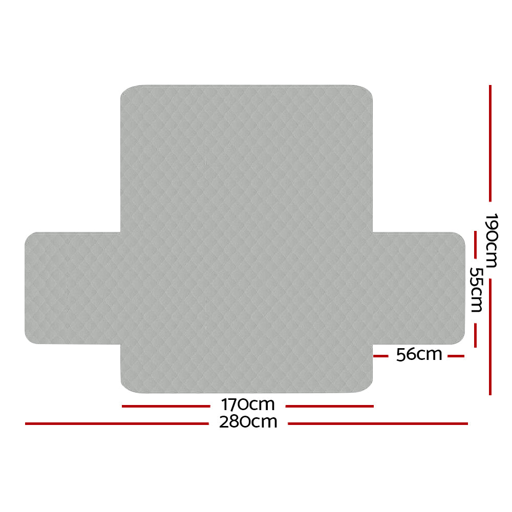 Sofa Accessories: Artiss Sofa Cover Couch Covers 3 Seater Quilted Grey