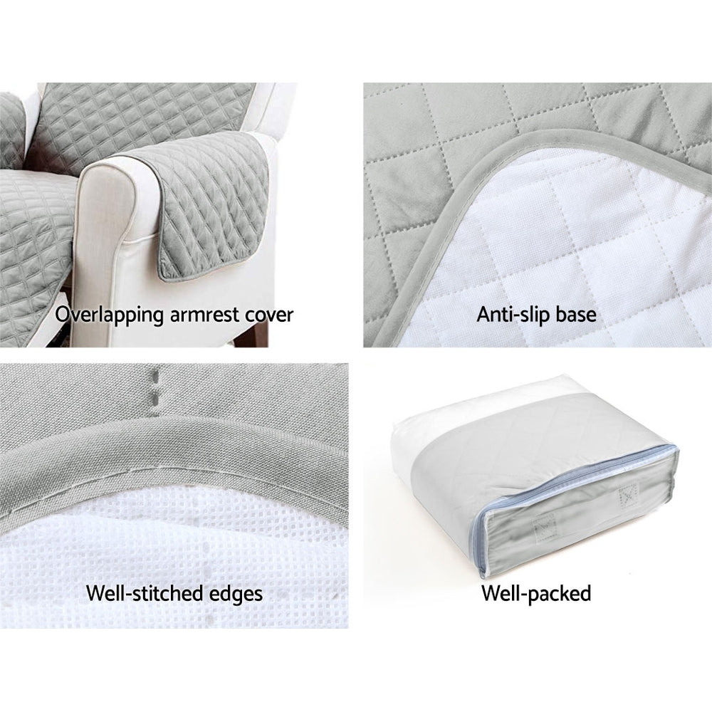 Sofa Accessories: Artiss Sofa Cover Couch Covers 3 Seater Quilted Grey