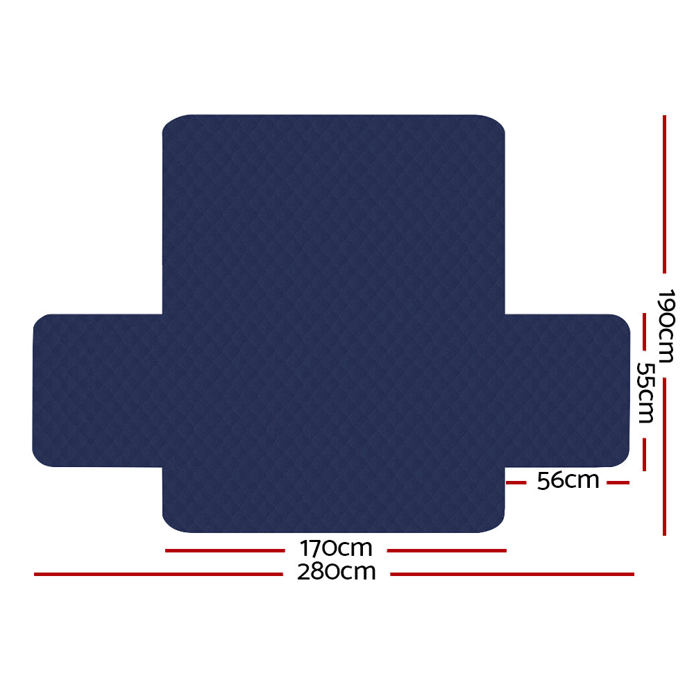 Arm Chairs & Recliners: Artiss Sofa Cover Couch Covers 3 Seater Quilted Navy