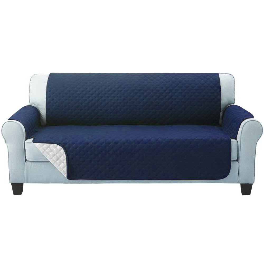 Arm Chairs & Recliners: Artiss Sofa Cover Couch Covers 3 Seater Quilted Navy