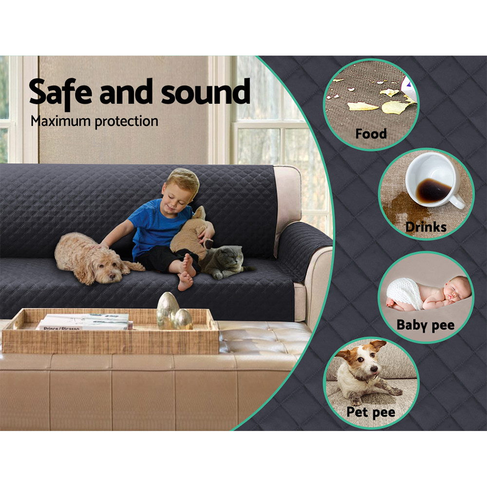 Sofa Accessories: Artiss Sofa Cover Couch Covers 3 Seater 100% Water Resistant Dark Grey