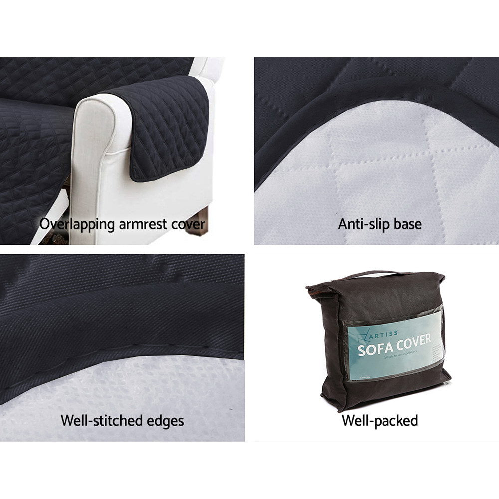 Sofa Accessories: Artiss Sofa Cover Couch Covers 3 Seater 100% Water Resistant Dark Grey