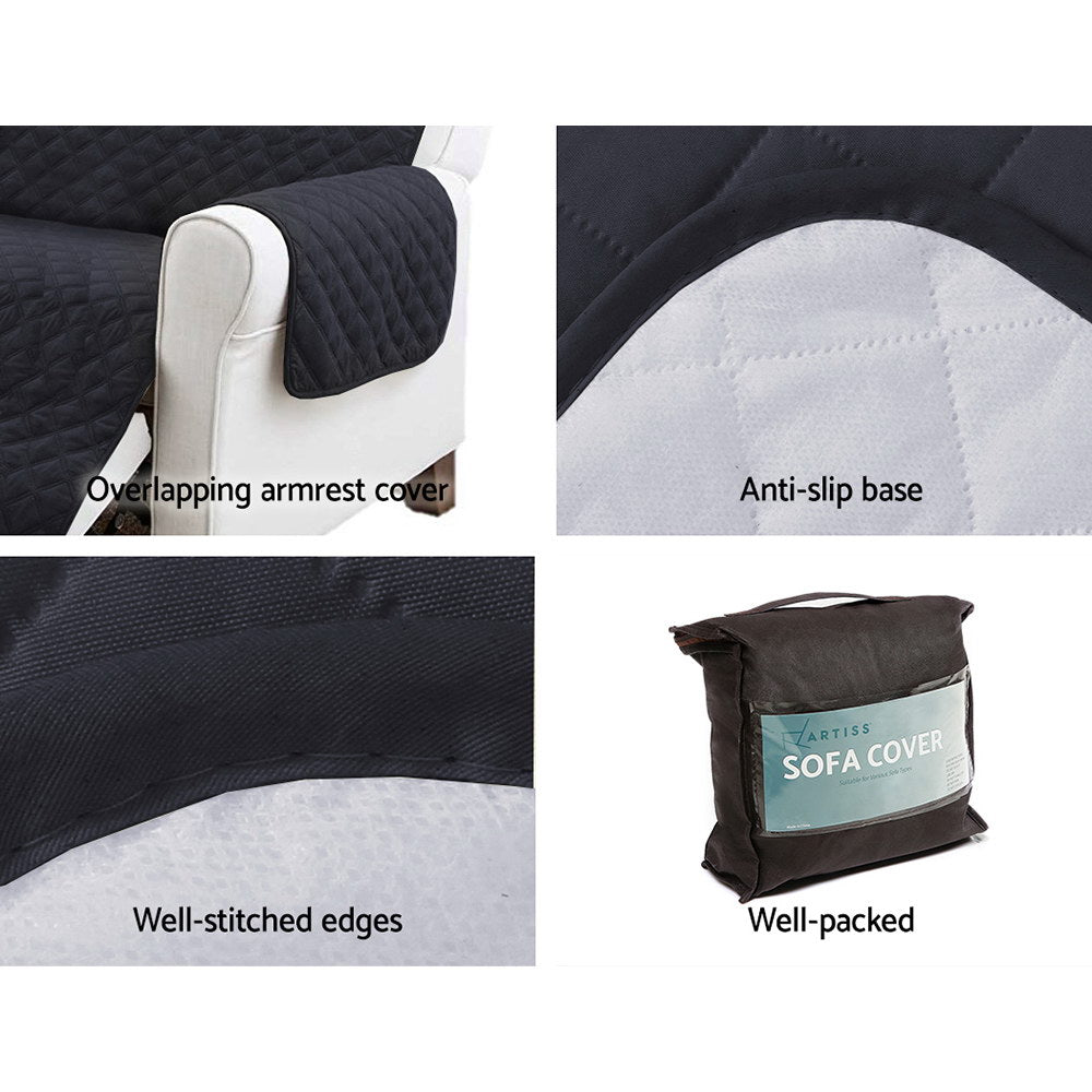 Sofa Accessories: Artiss Sofa Cover Couch Covers 4 Seater 100% Water Resistant Dark Grey